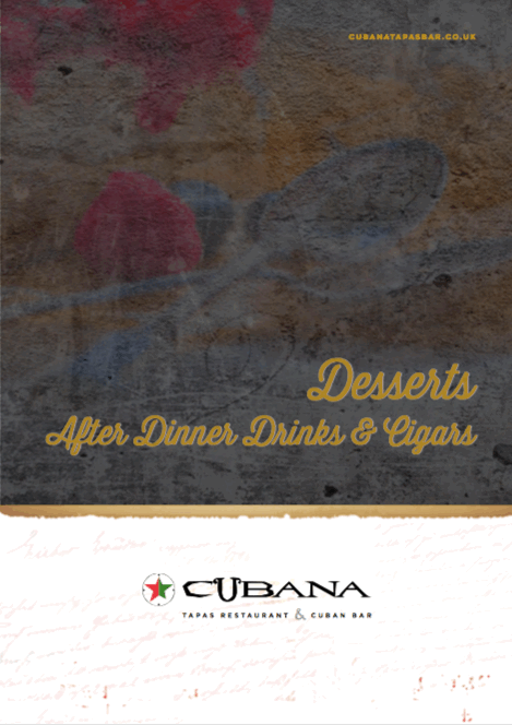 Cubana - Sweets and Desserts Menu