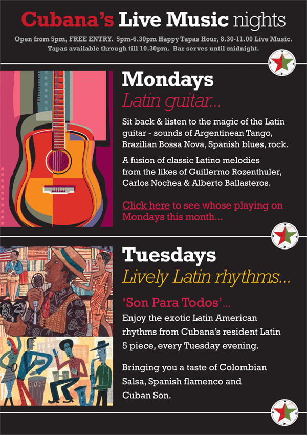 Mondays and Tuesdays at Cubana