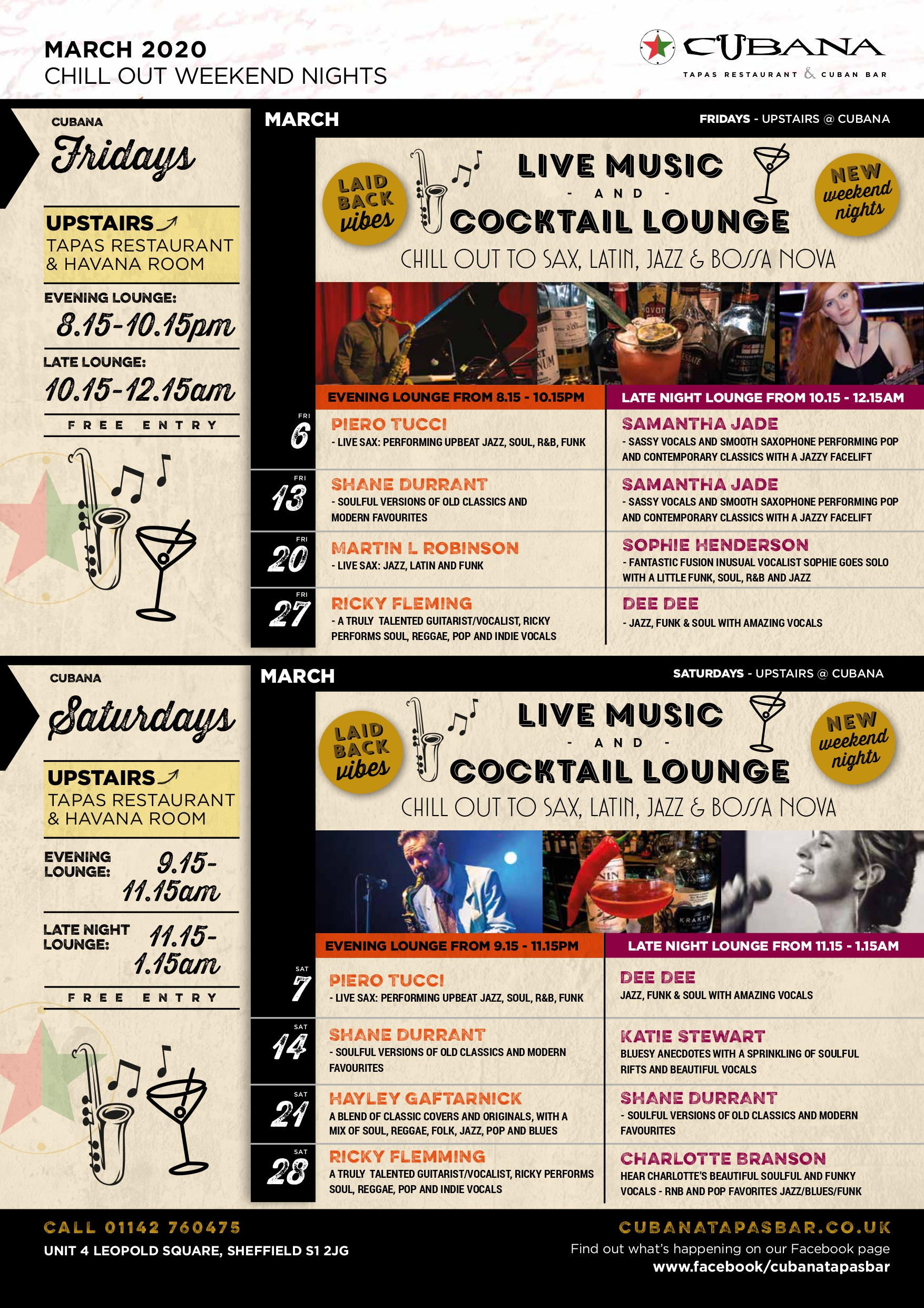 Saturday's at Cubana