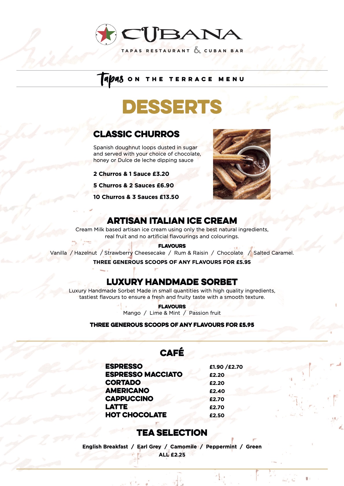 Tapas on the Terrace Menu Page 3